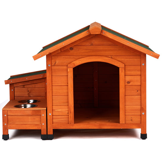 Dog House With Feeding Station