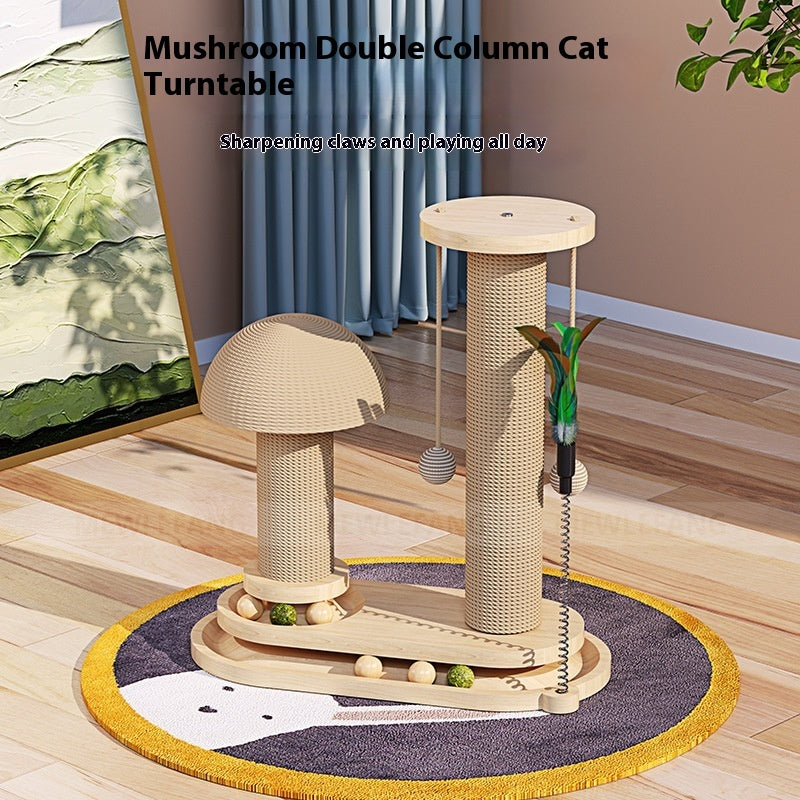 Solid Wood Cat Turntable Scratching Toy - Wrightaway