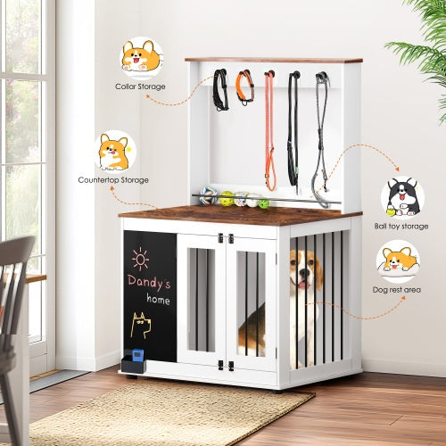 Decorative Kennel With Leash Rack