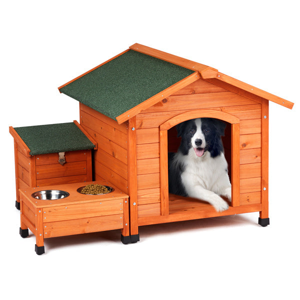 Dog House With Feeding Station