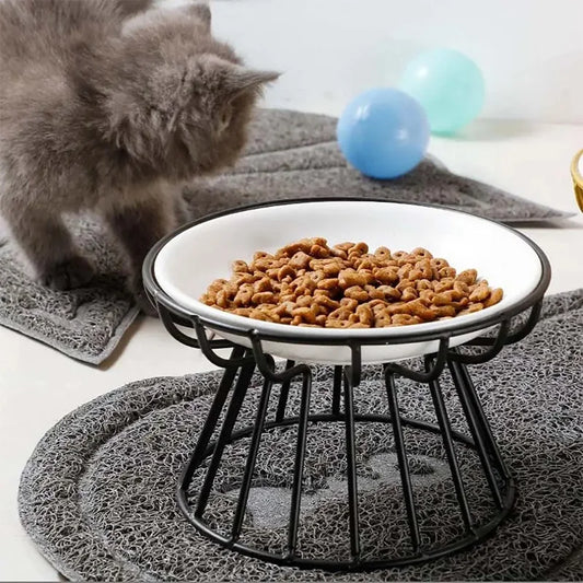 Ceramic For Dog Cat Puppy Kitten Elevated Cat Feeder Drinker Pet