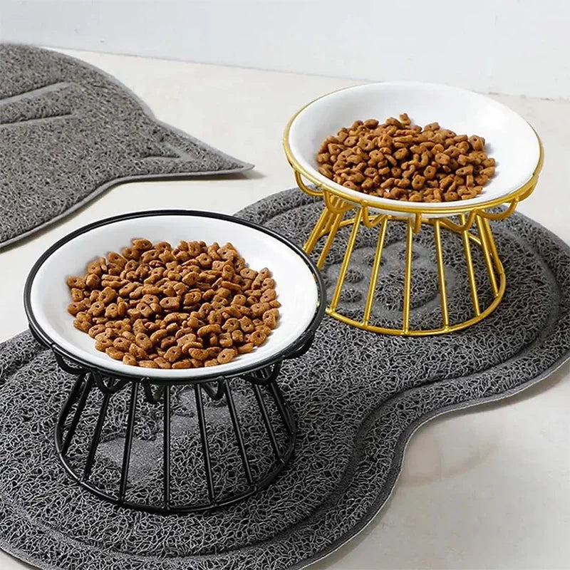 Ceramic For Dog Cat Puppy Kitten Elevated Cat Feeder Drinker Pet