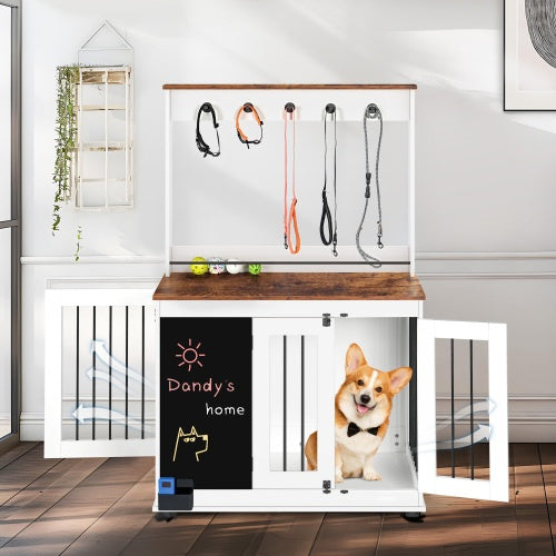 Decorative Kennel With Leash Rack