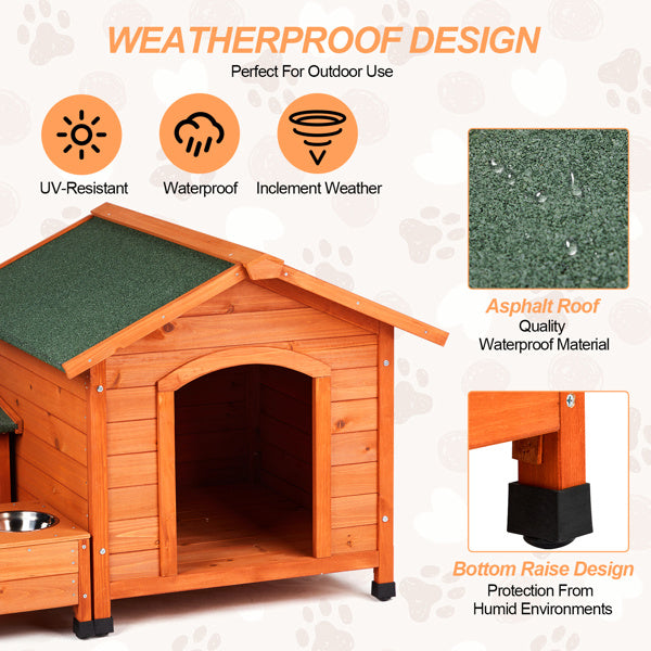 Dog House With Feeding Station