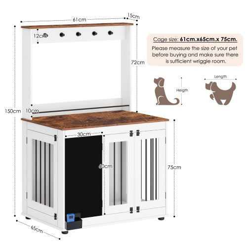 Decorative Kennel With Leash Rack